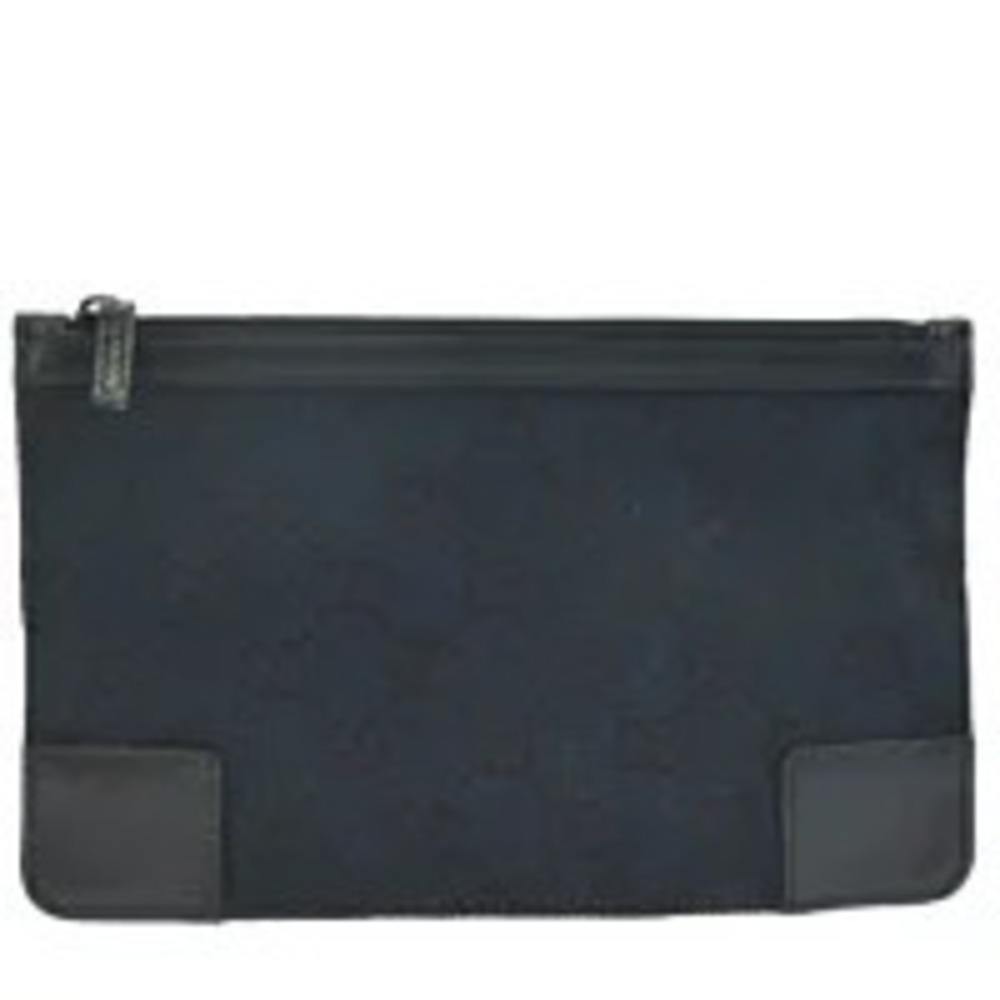 Gucci Pouch Clutch bag GG black canvas leather